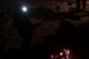 Hot dogs over the campfire