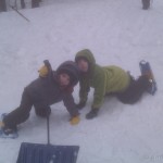 Happy snowshoers
