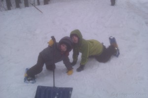 Happy snowshoers